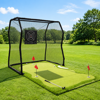 golf practice net and putting green