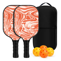 2 Pieces Pickleball Paddle Set with Case Long-Lasting Pickleball Paddle Set with Carry Bag Lightweight Non-Slip for Families
