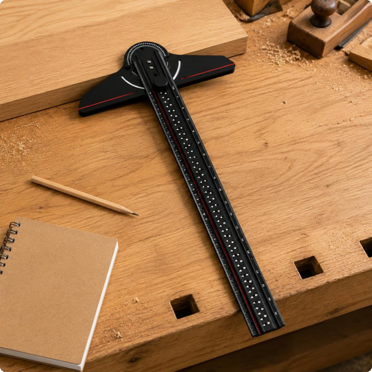 T right angle Ruler Multi-Function Carpentry Angle Ruler Aluminum Alloy Marking Tool for Woodworkers