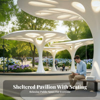 Illuminated Hoour Companye-Shaped Archway Sun Protection Garden Pavilion Weather-Resistant Public Seating for Families, Children, Municipal Landscapes