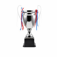 Trophy Cup Metal Trophy Cup with Ribbon Classic Polished for Winners, Sports Tournaments, Competitions