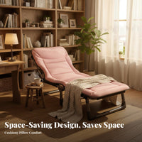 Foldable Design Portable Office rest cot Space-Saving Adjustable Padded Recliner Sturdy Frame Folding Bed No Assembly Required for Guests, Adults, Campers, Guest Room, Balcony, Camping, Patio