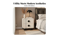 Simple and Modern Design 2-Drawer End Table Creamy aesthetic Nightstand Space-Saving Bedroom Furniture Stable Construction for Homeowners, Interior Designers, Students, Bedside, Home, College Dorm