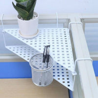 Space-Saving 2-Tier Triangular Shelf adaptable 2-Tier desktop Stand Stable Frame Desk Organizer Decorative for Office Workers, Home Organizers, Desktop, Study Room, Countertop, sill ledge
