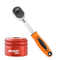 Aluminum Alloy Bike Fork Top Cap Socket Wrench Knurled Fork Crown Cap Tool Anodized CNC-Turned for Cycle Mechanics