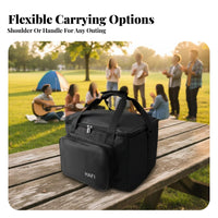 Heavy Duty Padded Speaker Bag Rugged Exterior Portable Speaker Carrying Case External Storage Pockets for DJs, Outdoor, Travel, Gigs