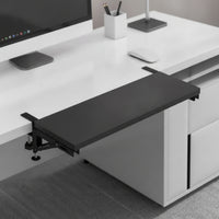 No-Drill Clamp-on Desk Extender Space-Saving Foldable Desk Extension Board Easy to Install Tray Stable for Telecommuter Workers, Students, Home Office, Small Areas, Study Corner