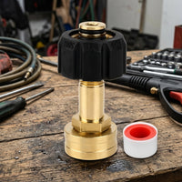Pressure Washers Power Washer Hose Connector for Water Hose, Heavy Duty Brass Adapter with M22-14 Thread, Easy Grip Fittings, 3/4 Inch Connection