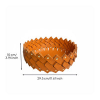 Handwoven Woven Leather Tray Multi-Purpose Decorative Key Tray