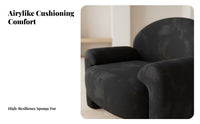 Modern Minimalist Design Upholstered Club Chair Soft Upholstery Rounded Accent Chair Luxurious Cushioning Single Sofa High-Density Foam Cushion for Decor Enthusiasts, Business Owners, Reception Area, Living Room, Bedroom, Reading Nook