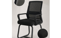 Office Chair with Sled Base Ergonomic Mesh Office Chair with Armrests Breathable Furniture for Telecommuters, Professionals, Study Room