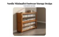 Shoe Organizer Cabinet Large Capacity Shoe Storage Cabinet with Doors Space Saving Home Design Furniture for Renters, Homeowners, Entryway, Hallway