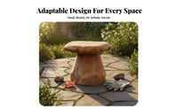 Wabi-Sabi Aesthetic Mushroom-Shaped Stool Rustic Design Mushroom-Shaped Log Seat Multi-Functional Household Furniture sturdy Build for Art lovers, Nature Lovers, Interior Designers, Entryway, Living Room, Bedroom, Cabin