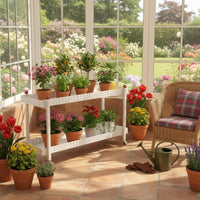 Multi-Level Planter Trolley Floor-Standing Rolling Plant Caddie with casters weightyDuty for Gardeners, Seniors