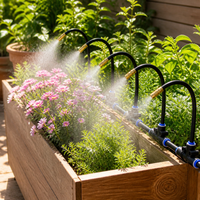 Grey PE Irrigation System Garden, Adjustable Flow Watering Systems, DIY Set for Home Gardening, Boyau d'arrosage Water Saving