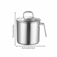 Deep Fryer Pot with Basket Single Handle Stockpot with Lid Strainer Insert Cookware