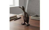 Rustic Metal Cast Iron Duck Textured Tabletop Duck Decor Standing Flat Base for Shelf