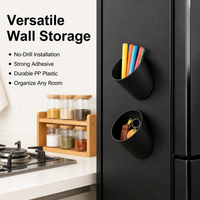 Individual Wall Storage Cups, Small Item Holder for Kitchen, Minimalist PP Key Holder, 1L Capacity, 32g