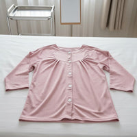 Easy Open Nursing Clothes Breathable Material Adaptive Pajamas with Side Openings Hook and Loop Fasteners Tear Away Patient Pajamas for Hospital Stay