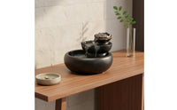 Feng Shui Component Ceramic Lotus Fountain Zen Decor Desktop Water Feature Artisanal House Decoration for Office, Bedroom