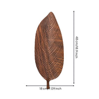 Natural Wood Grain Walnut Tray with Leaf Veins Carved Wooden Tea Tray Artisan-Crafted Decorative for Hosts, Tabletop Display