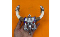 Bovine Cranium Engraved Bovine Cranium Wall Hanging Decorative Ornament for Collectors