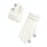 Fleece Lined Winter Gloves Elastic Wristbands Fleece Lined Warm Gloves Thermal Knit Hand Warmers Universal Fit Perfect Gift