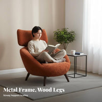 Minimalist Design Upholstered Highrear Armchair Signature design Upholstered highrear armchair Textured Upholstery Single Sofa Thick Cushioned for Adults, Homeowners, Book Lovers, Bedroom, Lounge Area, study corner, Home Office