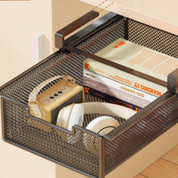 Beneath-Desk Hanging Basket Pull-out Hanging Desk Organizer Space-Saving for Telecommuters, Students, Home Office, Dorm Room