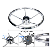 Stainless Steel Boat Steering Wheel Corrosion-Resistant Marine Steering Wheel Rustproof Universal for Boats