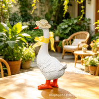 American Country Porch Goose Statue, Outdoor Garden Resin Sculpture