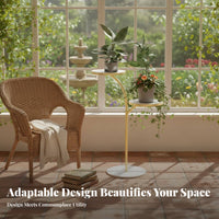Indoor & Outdoor Use 2-Tier Floor Plant Stand Space-Saving 2-Tier Display Stand Sturdy Construction Flowerpot Holder Multi-Purpose for Apartment Dwellers, Homeowners, Interior Decorators, Balcony, Living Room, Bedroom, Office