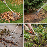 Adjustable Long Handle Steel Wire Rake for Gardening and Agriculture