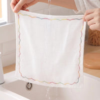 Striped Microfibre Cloth and Oil Resistant Dishcloths, Super-Absorbent Microfibre Cloth for Glass, Lint Dishcloths with Locked Border Finish