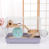 Large Hamster Cage for Syrian Hamster, Double Layer Hamster Cage with Removable Tray, Rectangular Modern Indoor Pet Cage, Easy to Maintain and Set Up