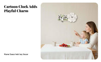 3D Decorative Clock Quiet Mechanism Flower Shaped Clock Cream Design House Decoration for Homeowners, Families, Dining Room, Bedroom