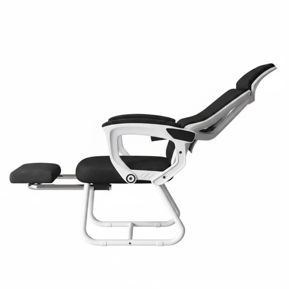 Reclining Sled Base Chair Extendable Footrest Office Furniture for Study Room