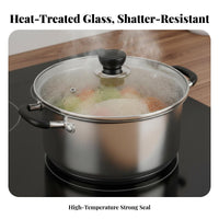 Heat-Resistant Tempered Glass Pot Lid Food-Grade Materials Universal Pan Lid Easy to Clean for Home Cooks, Parents, Stovetop, Kitchen