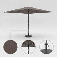 Rectangular Patio Umbrella Waterproof Rectangular Umbrella with Tilt Adjustable for Homeowners, Shop Owners, Garden, Balcony, Storefront
