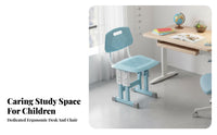 Safe & Long-Lasting Adjustable Kids Desk and Chair Set Spacious Desktop Kids Desk and Chair Set Sturdy Construction Height Adjustable Study Table Includes Bookstand for Primary School Students, Girls, Parents, Learning, Home, Bedroom, Playroom