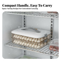 Dumpling Storage Box Airtight Seal Stackable Freezer Container Non Surface Refrigerated Items Organizer for Home Cooks, Families