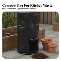 Natural Soil Enhancer Fermentation Bag PE Material Kitchen Waste Composter Garden Compost Bag Double Handles Textile Compost Bag