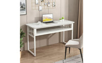 Computer Desk with Shelf Marble-Pattern Computer Desk Modern Makeup Table for Students, Professionals, Bedroom