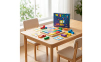 Shape Puzzle with Cards Educational Pattern Block Puzzle Pattern Matching Game Hands-on Tabletop Game Color Recognition