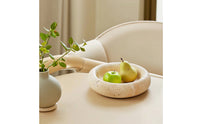 Marble Tray Round Marble Bowl Shallow Stone Tray for Tabletop