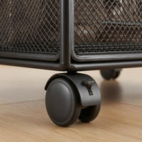 Slanted Shelves Rolling Mesh Rack Caster Wheels Toy Storage Rack Movable Rolling Shelf Metal