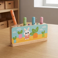 Hare Bouncing Game Upright Pegs Tap Peg Game Solo Children's Play Activity