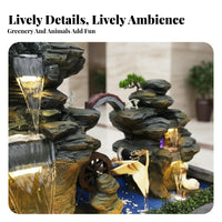 Relaxing Ambiance Feng Shui Floor Fountain Tranquil Atmosphere Large Rockery Water Fountain Mister & Humidifier Artificial Mountain Water Feature Artisan-Made for Interior Designers, Business Owners, Courtyard, Entryway, Garden, Office