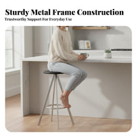 Nordic aesthetic Round Seat Counter Stool Light Luxury Bar Chair Minimalist Design Seating Furniture 360° rotate for Interior Designers, Homeowners, Business Owners, Kitchen Island, Cafe, Home, Office