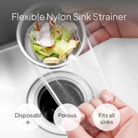 Disposable Sink Mesh Bags, Polyester, Anti-Clog